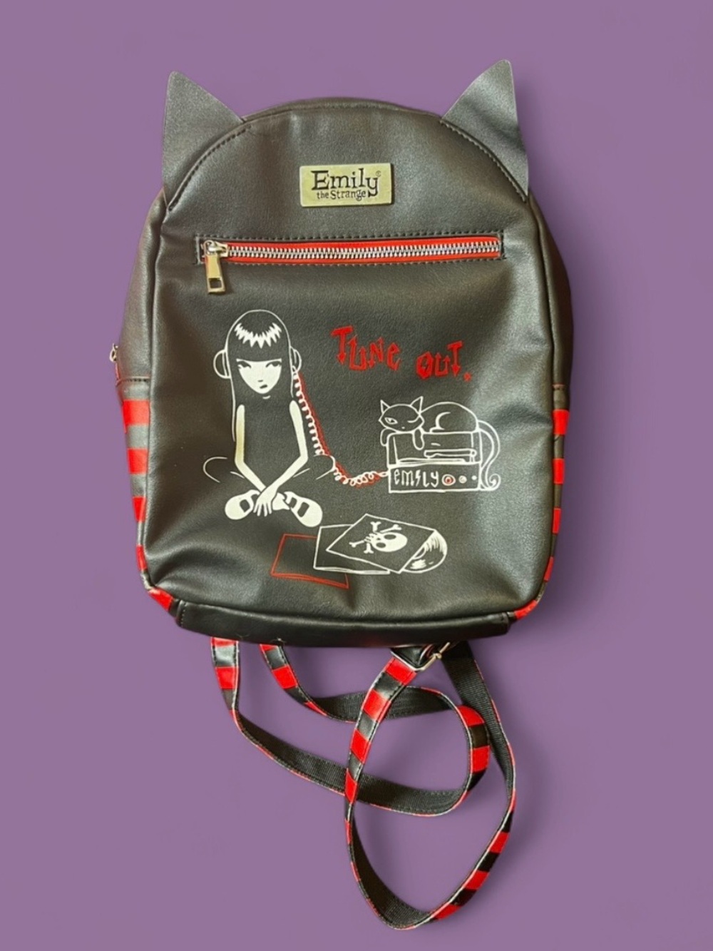 Bioworld RARE Emily The Strange Tune Out Mini Backpack